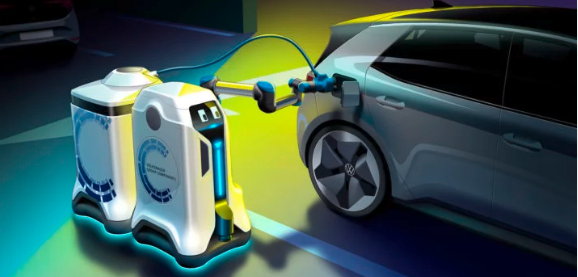 大眾創(chuàng  )造了電動(dòng)汽車(chē)充電機器人的概念