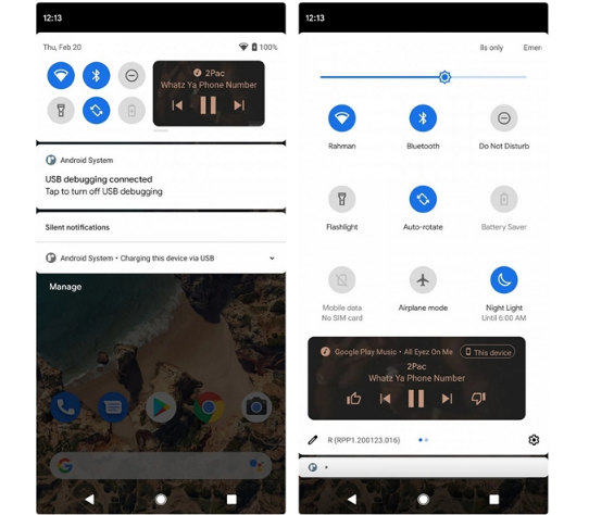 Android 11調整將媒體播放控件移至快速設置