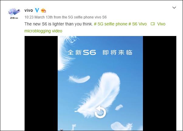 Teaser暗示5G Vivo S6將采用超薄輕巧的構造