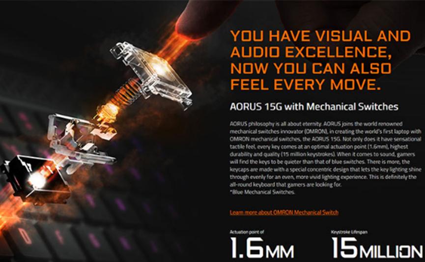 技嘉將筆記本電腦機械鍵盤(pán)置于眾人關(guān)注的焦點(diǎn)