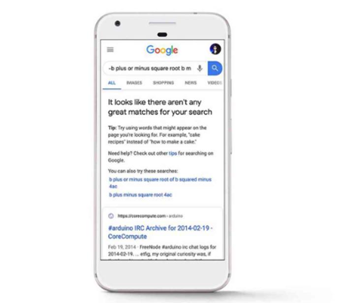 現在如果搜索結果不理想 Google會(huì )告訴您