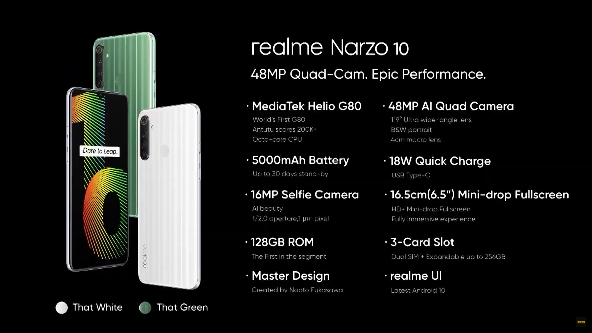 Realme Narzo 10，帶有5000mAh電池的Narzo 10A，6.5英寸顯示屏在印度推出：價(jià)格，規格