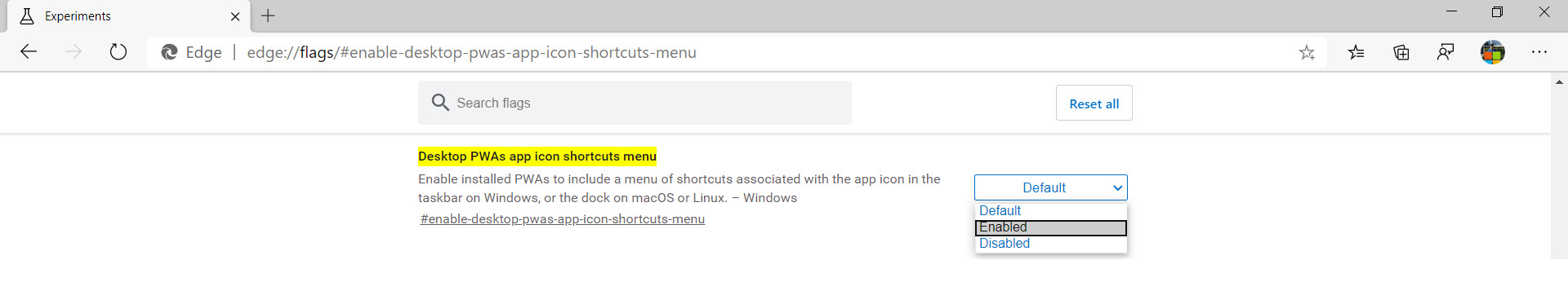 Microsoft Edge Canary現在允許固定的PWA顯示快捷方式