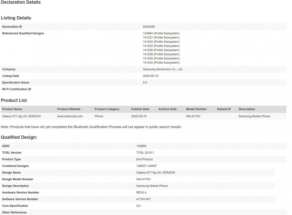 搭載Snapdragon 765的三星Galaxy A71 5G可能會(huì )登陸美國