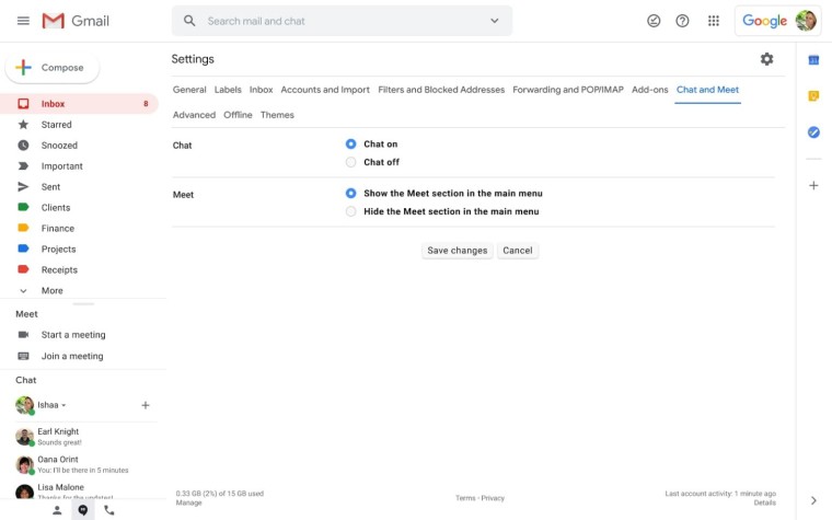 Google現在允許用戶(hù)在Gmail中顯示或隱藏“開(kāi)會(huì )”選項