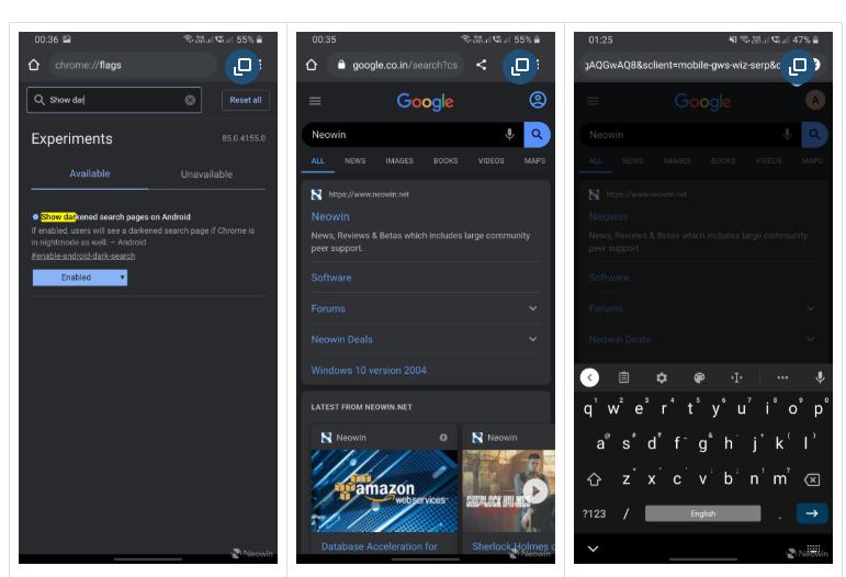 Google正在通過(guò)Android上的Chrome標志測試網(wǎng)絡(luò )上的搜索的暗模式