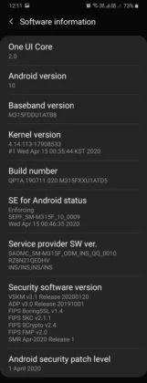 三星重新發(fā)布2020年4月版的Galaxy M31安全更新，其中第一個(gè)更新了部分設備