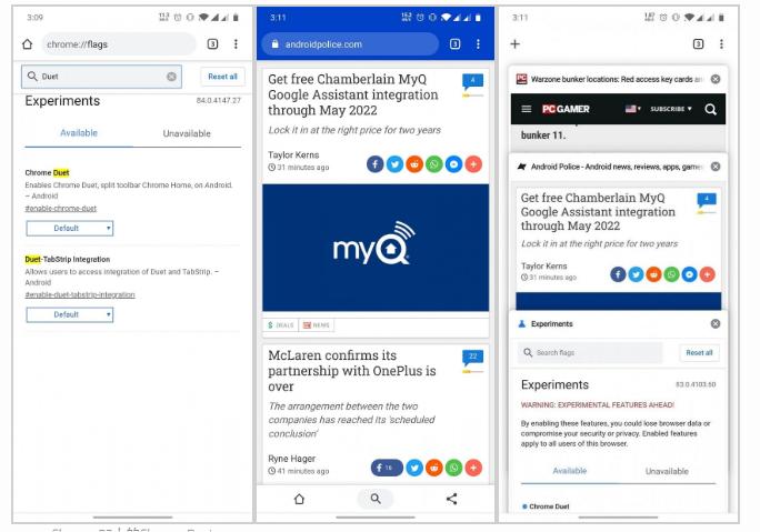 Google Chrome瀏覽器底部的標簽“ Duet”實(shí)驗可能已被終止