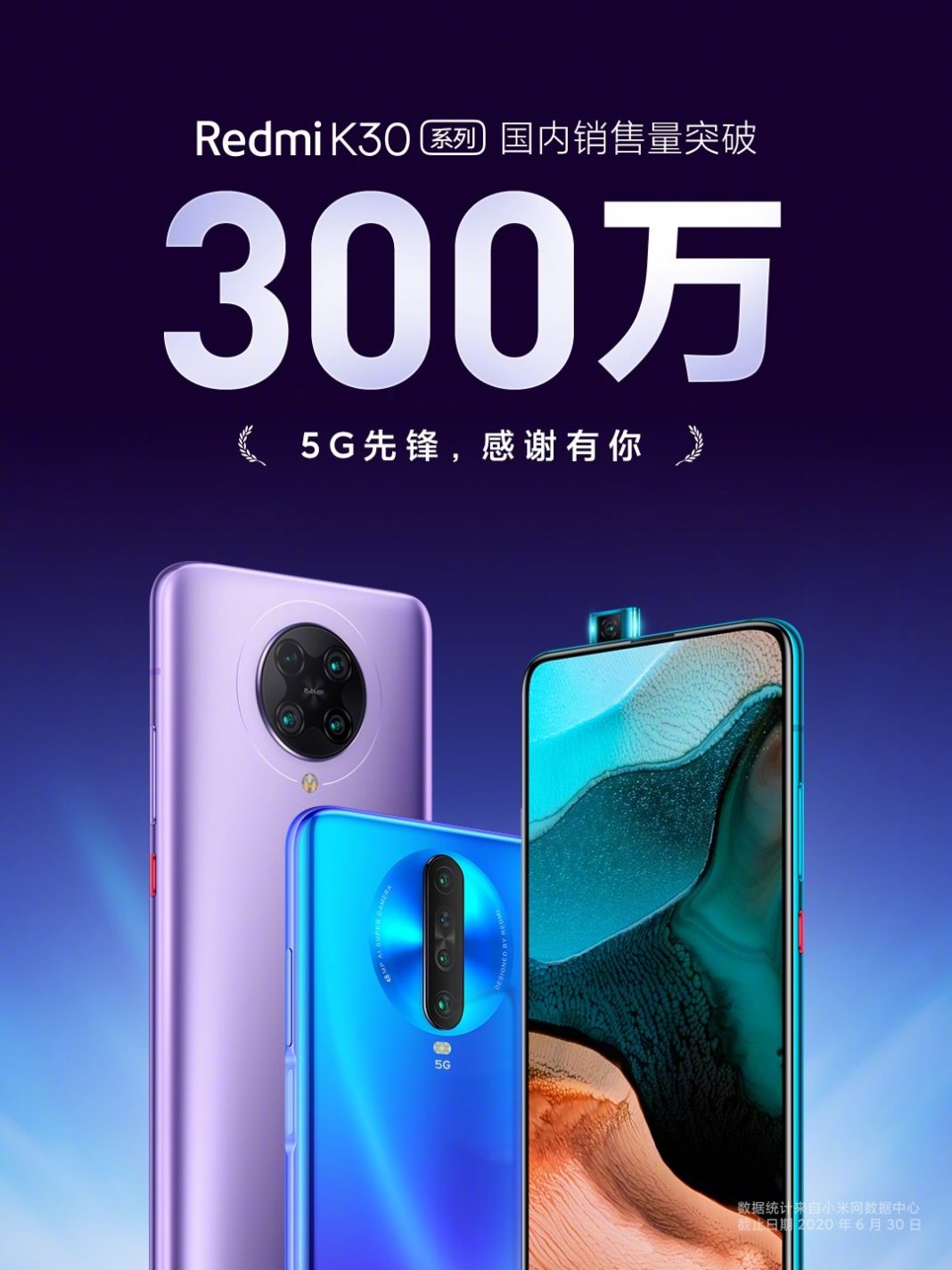 Redmi K30系列銷(xiāo)量突破300萬(wàn)臺