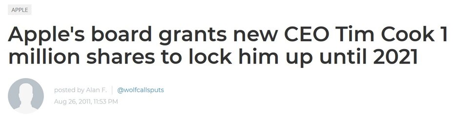 蘋(píng)果首席執行官蒂姆·庫克（Tim Cook）將于明年年底成為自由代理商