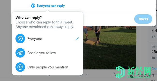 Twitter現在允許所有人限制可以在iOS和Web上回復其推文的人員