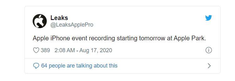 iPhone 12主題演講已在蘋(píng)果公園開(kāi)始錄制。揭幕可能在九月舉行