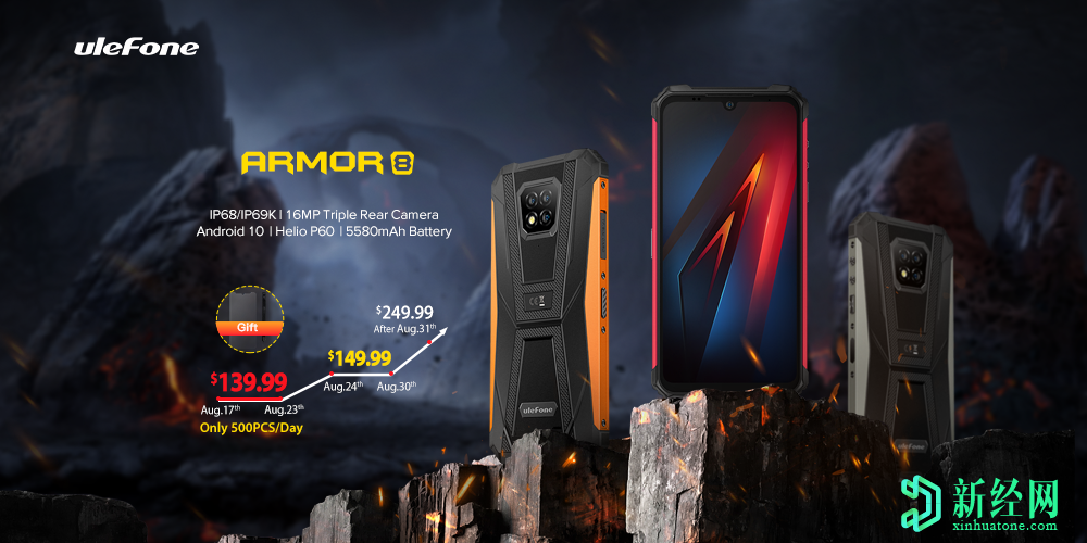Ulefone Armor 8配備Helio P60 SoC，4GB RAM和6.1英寸顯示屏，現價(jià)$ 139.99