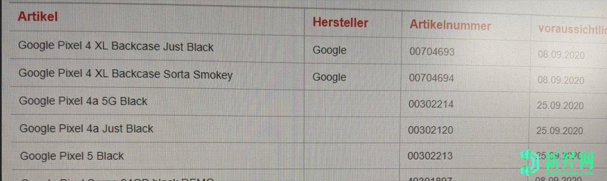 運營(yíng)商文件顯示了Pixel 5的發(fā)布日期