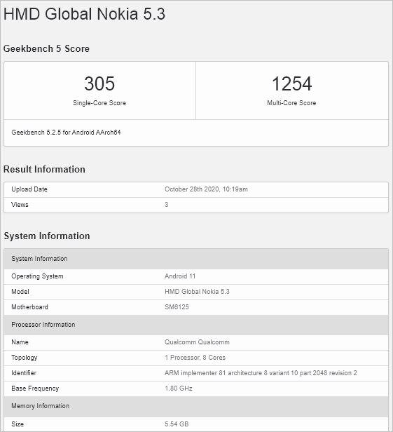 在Google最新的Android 11操作系統上運行的諾基亞5.3模型大行其道