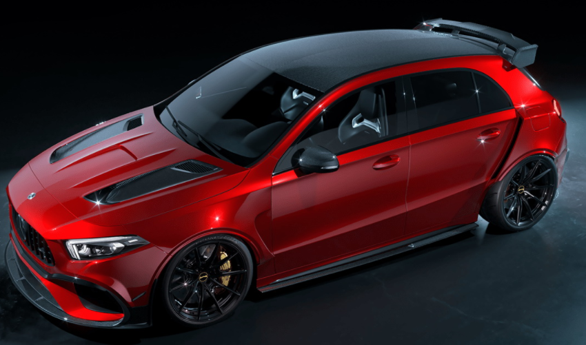 梅賽德斯AMG A45 S在華麗的細節渲染中獲得黑色系列版本