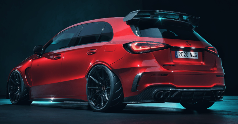 梅賽德斯AMG A45 S在華麗的細節渲染中獲得黑色系列版本