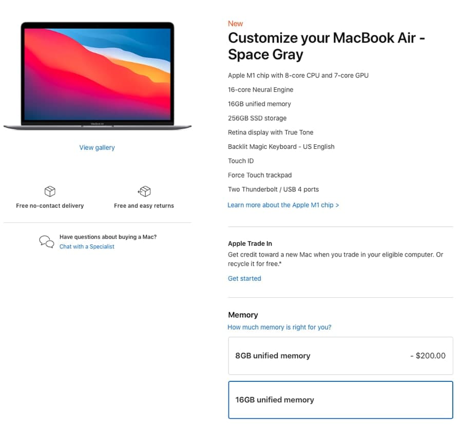 蘋(píng)果的新M1 MacBook Air，Pro和Mini無(wú)法配置超過(guò)16GB的RAM