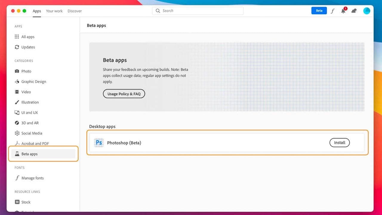 Photoshop Beta落在A(yíng)pple Silicon上，Windows在A(yíng)RM上