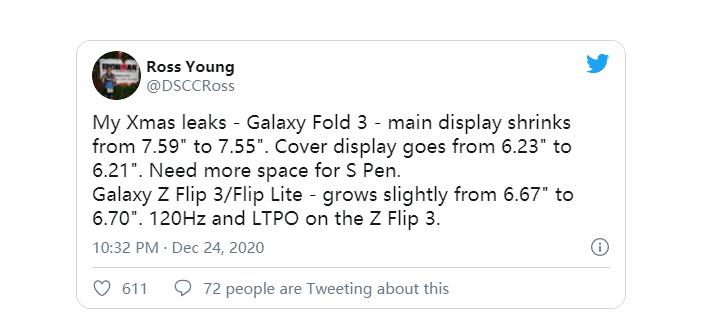 三星Galaxy Z Fold 3 S Pen整合可能需要權衡