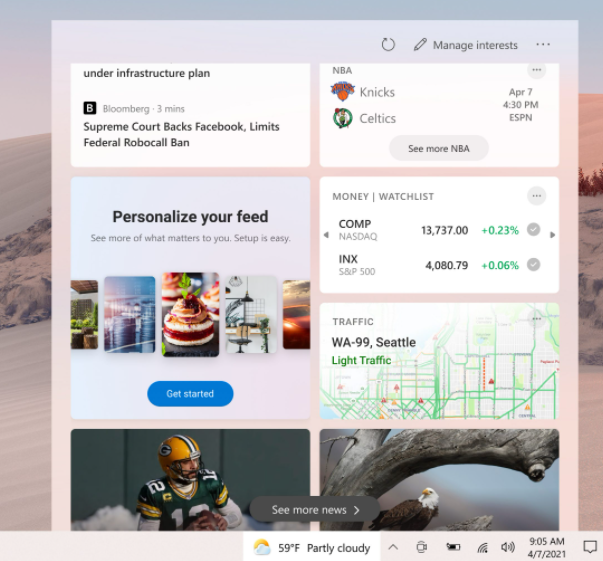 最新的Windows 10內部版本帶來(lái)更多新聞和趣味性任務(wù)欄改進(jìn)