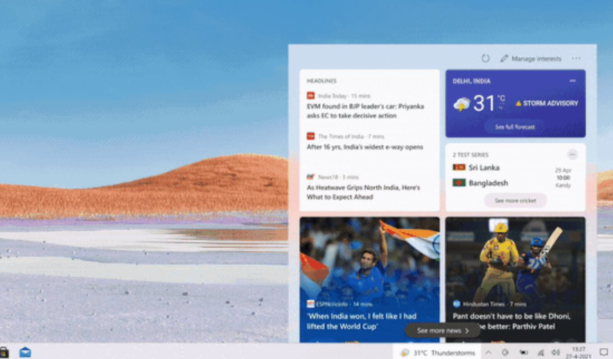 微軟為生產(chǎn)設備帶來(lái)了新的Windows 10任務(wù)欄小部件
