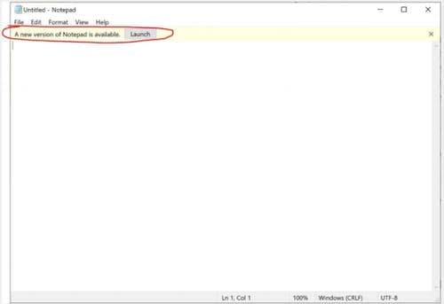 Win10預覽版加入新的記事本應用，使用舊版本時(shí)會(huì )彈出更新提示
