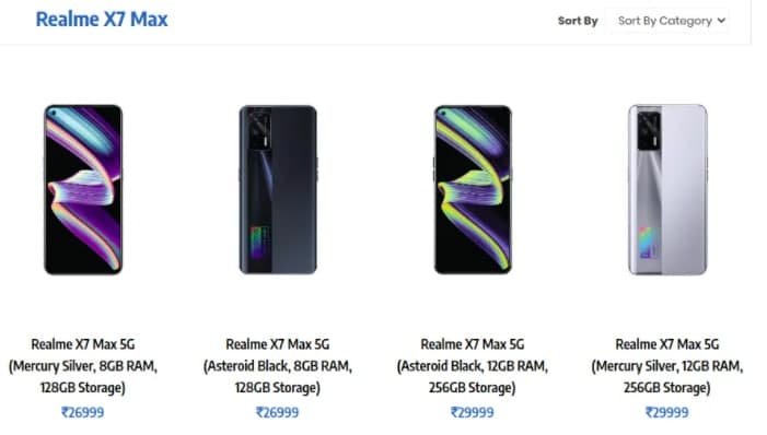 在今天發(fā)布之前，Sangeetha Mobile的上市導致印度Realme  X7 Max  5G價(jià)格暴跌：這個(gè)多少錢(qián)
