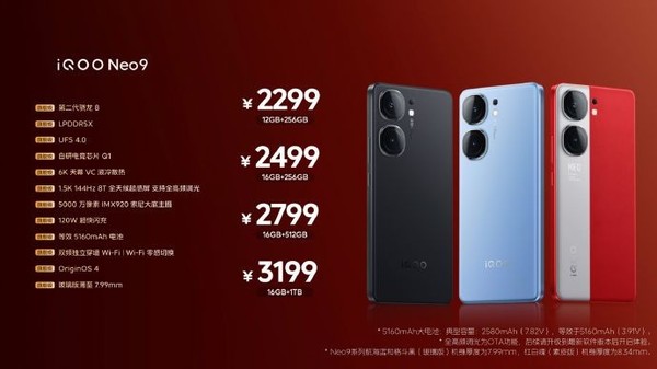 2299元起！iQOO Neo9系列正式開(kāi)售 搭載旗艦雙芯