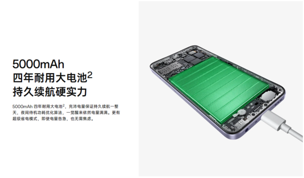 OPPO A2x搭載5000mAh四年耐用大電池