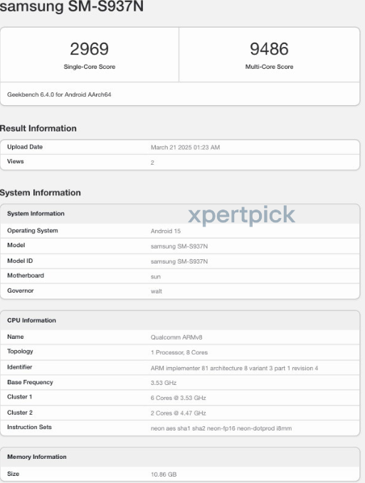 三星S25 Edge跑分