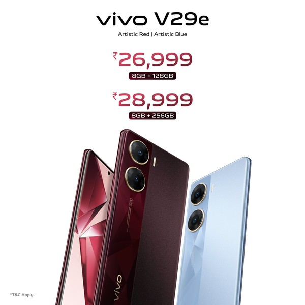 vivo V29e正式發(fā)布！前置50MP自拍鏡頭 顏值黨福利